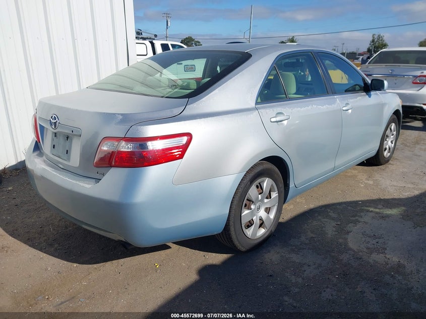 2007 Toyota Camry VIN JTNBE46K973059482 IAAI salvage auction — LEFT REAR, Salvage (California), sold $600 on 2026-07-23 (photo 4)