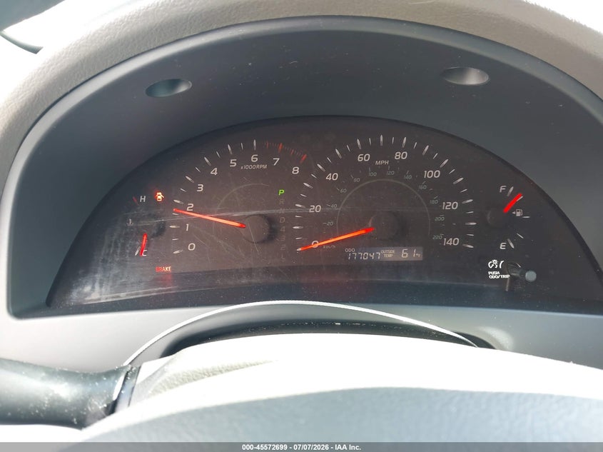 2007 Toyota Camry VIN JTNBE46K973059482 IAAI salvage auction — LEFT REAR, Salvage (California), sold $600 on 2026-07-23 (photo 7)