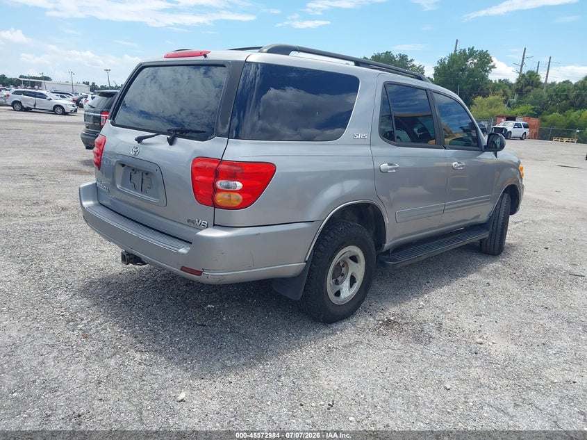 2002 Toyota Sequoia VIN 5TDZT34A02S075803 IAAI salvage auction — NORMAL WEAR, Clear (Florida), sold $675 on 2026-07-29 (photo 4)
