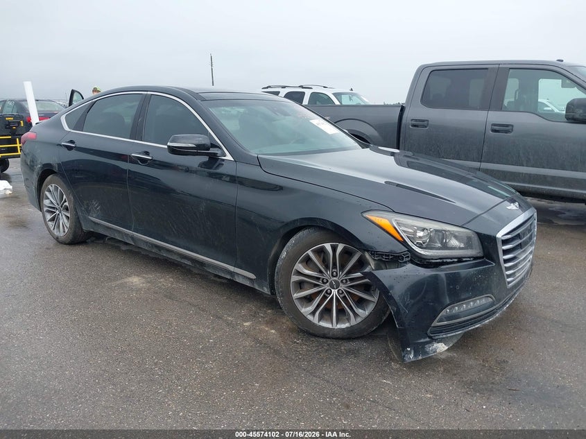 2017 Genesis G80 VIN KMHGN4JE7HU192924 IAAI salvage auction — FRONT END, Wait Title, sold $1,150 on 2026-09-03 (photo 1)