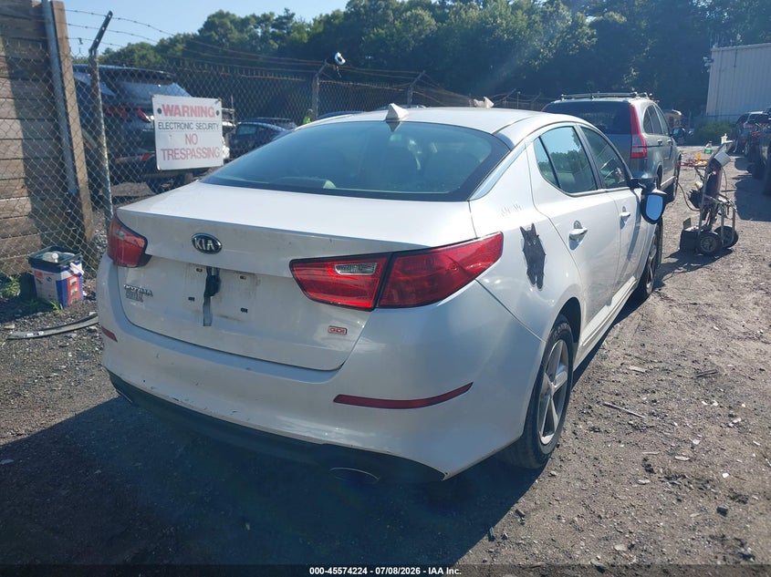 2014 Kia Optima VIN KNAGM4A71E5507891 IAAI salvage auction — NORMAL WEAR, Clear (Massachusetts), sold $425 on 2026-07-28 (photo 4)