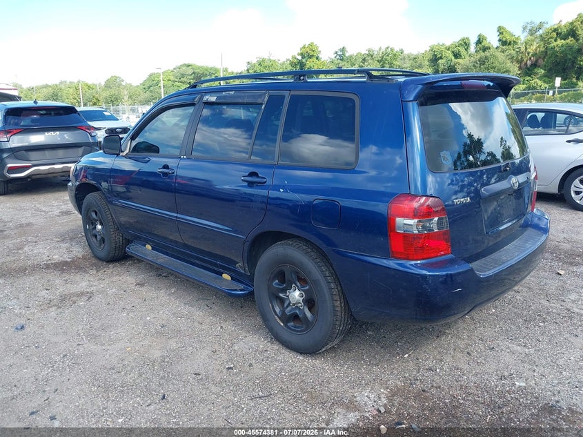 2006 Toyota Highlander VIN JTEGD21A260134552 IAAI salvage auction — FRONT END, Clear (Florida), sold $725 on 2026-07-30 (photo 3)