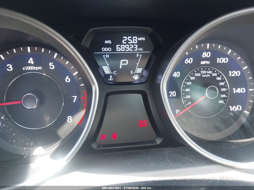 2013 Hyundai Elantra VIN 5NPDH4AE6DH332206 IAAI salvage auction — VANDALISM, Salvage (North Carolina), sold $1,500 on 2026-07-26 (photo 7)