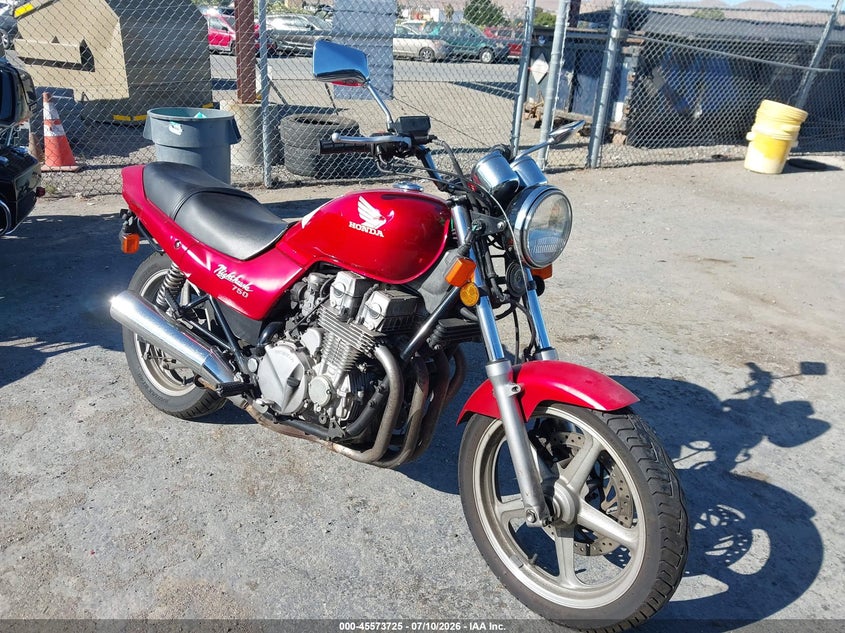 1991 Honda Cb750 VIN JH2RC3814MM000392 IAAI salvage auction — NORMAL WEAR, Clear - Dealer Only (California), sold $150 on 2026-07-16 (photo 1)