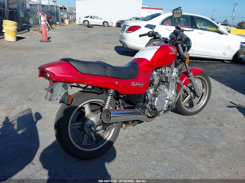1991 Honda Cb750 VIN JH2RC3814MM000392 IAAI salvage auction — NORMAL WEAR, Clear - Dealer Only (California), sold $150 on 2026-07-16 (photo 4)