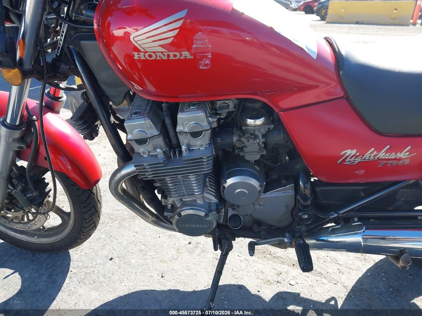 1991 Honda Cb750 VIN JH2RC3814MM000392 IAAI salvage auction — NORMAL WEAR, Clear - Dealer Only (California), sold $150 on 2026-07-16 (photo 9)