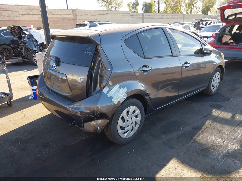 2016 Toyota Prius c VIN JTDKDTB32G1136513 IAAI salvage auction — REAR END, Salvage Certificate (California), sold $4,050 on 2026-07-19 (photo 4)