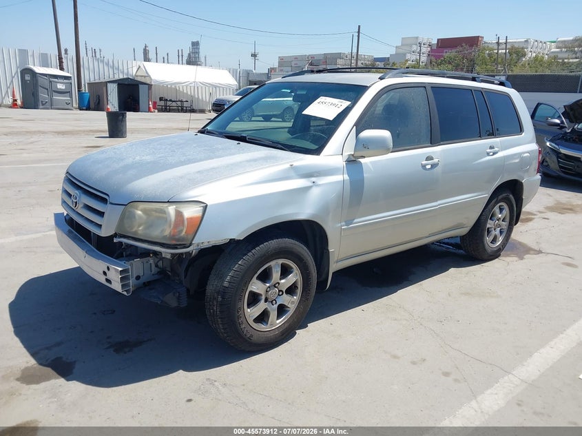2005 Toyota Highlander VIN JTEGP21A550066320 IAAI salvage auction — NORMAL WEAR, Clear - Dealer Only (California), sold $875 on 2026-07-15 (photo 2)