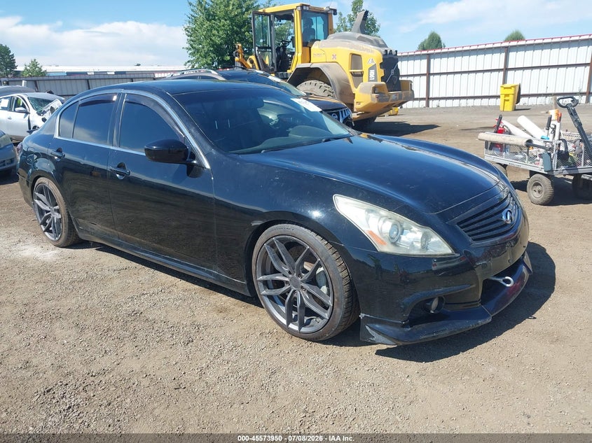 2012 Infiniti G VIN JN1CV6AP1CM620661 IAAI salvage auction — LEFT SIDE, Salvage Title, sold $1,350 on 2026-07-28 (photo 1)