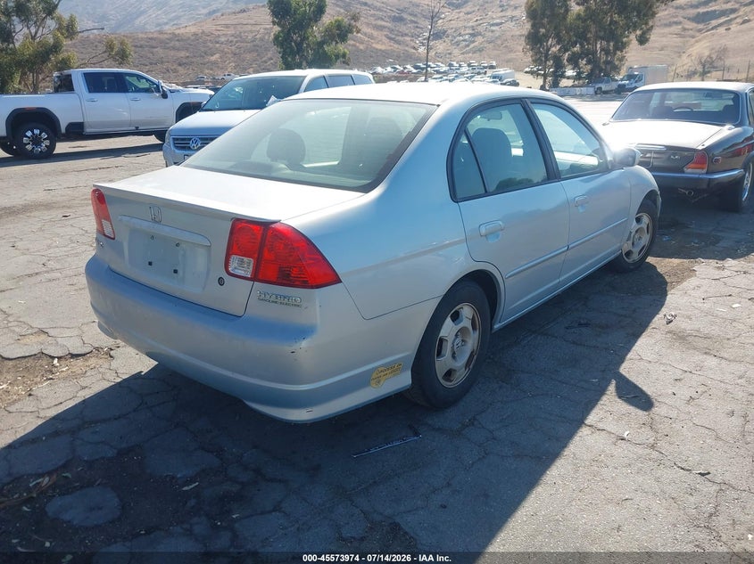 2005 Honda Civic hybrid VIN JHMES96615S009008 IAAI salvage auction — NORMAL WEAR, Clear - Dealer Only (California), sold $175 on 2026-07-28 (photo 4)