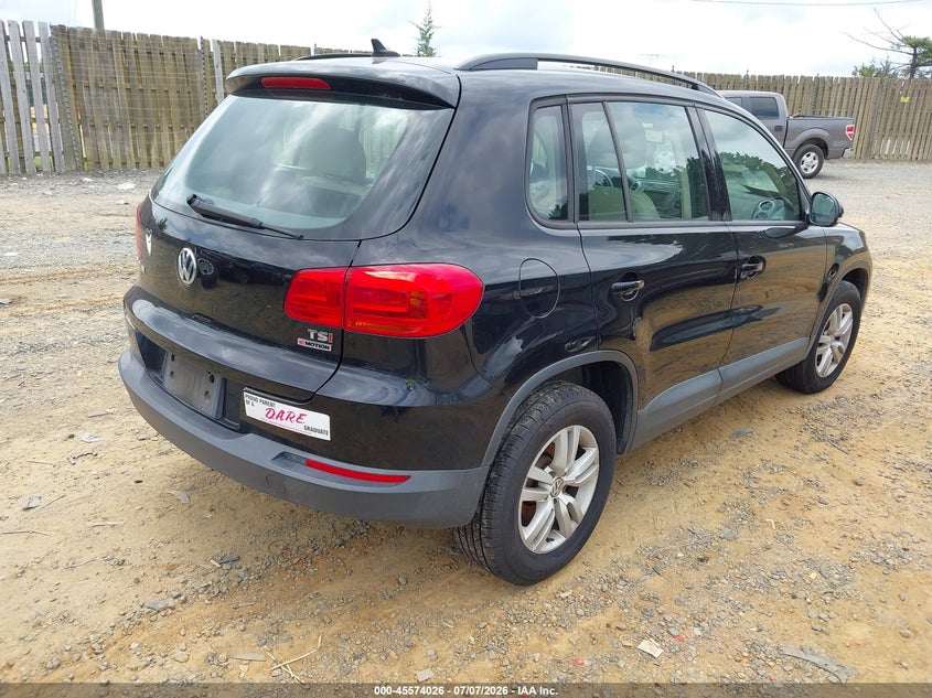 2017 Volkswagen Tiguan VIN WVGBV7AX5HK021081 IAAI salvage auction — NORMAL WEAR, Salvage Title, sold $1,600 on 2026-07-27 (photo 4)