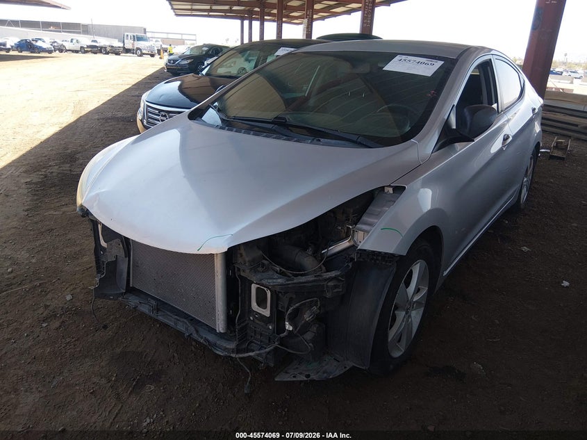 2012 Hyundai Elantra VIN KMHDH4AE0CU410236 IAAI salvage auction — FRONT & REAR, Salvage (Arizona), sold $875 on 2026-07-28 (photo 2)