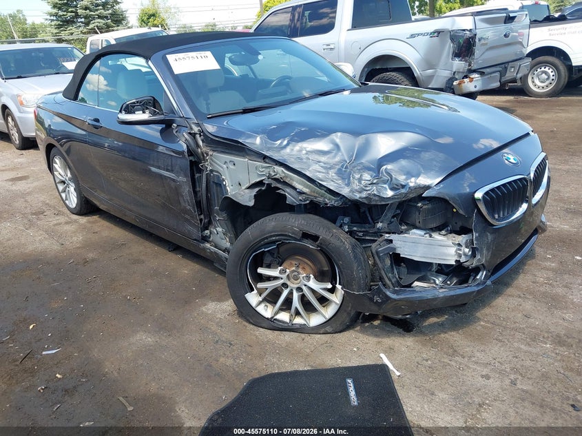 2016 BMW 2er VIN WBA1K9C5XGV321693 IAAI salvage auction — RIGHT FRONT, Clear (Michigan), sold $1,000 on 2026-08-20 (photo 1)