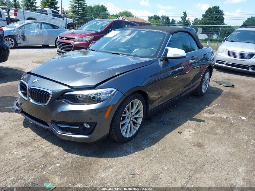 2016 BMW 2er VIN WBA1K9C5XGV321693 IAAI salvage auction — RIGHT FRONT, Clear (Michigan), sold $1,000 on 2026-08-20 (photo 2)