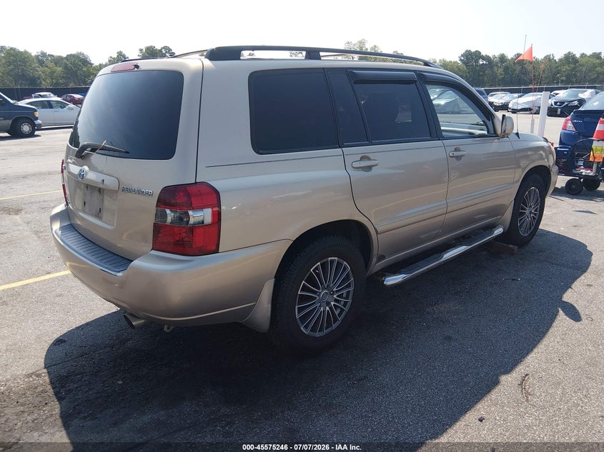 2004 Toyota Highlander VIN JTEEP21A640004432 IAAI salvage auction — NORMAL WEAR, Clear (South Carolina), sold $975 on 2026-07-15 (photo 4)