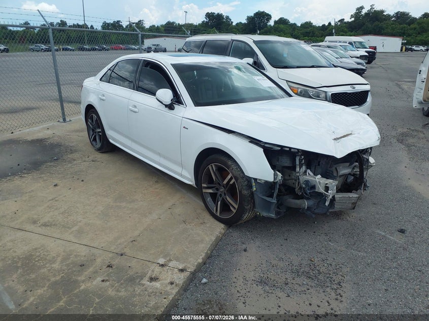 2018 Audi A4 VIN WAULMAF45JA007553 IAAI salvage auction — FRONT END, Salvage (Texas), sold $1,900 on 2026-07-28 (photo 1)