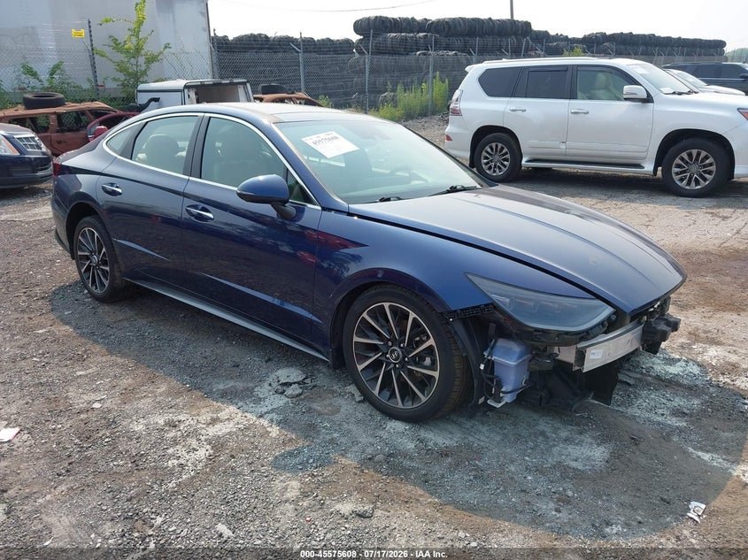 2021 Hyundai Sonata VIN 5NPEH4J26MH097395 IAAI salvage auction — LEFT FRONT, Salvage Title, sold $6,200 on 2026-08-01 (photo 1)