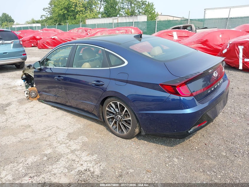 2021 Hyundai Sonata VIN 5NPEH4J26MH097395 IAAI salvage auction — LEFT FRONT, Salvage Title, sold $6,200 on 2026-08-01 (photo 3)