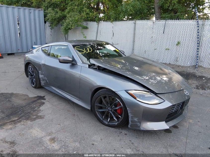 2024 Nissan Z VIN JN1BZ4BH5RM365596 IAAI salvage auction — FRONT & REAR, Mv-907A (New York), sold $13,300 on 2026-07-28 (photo 1)