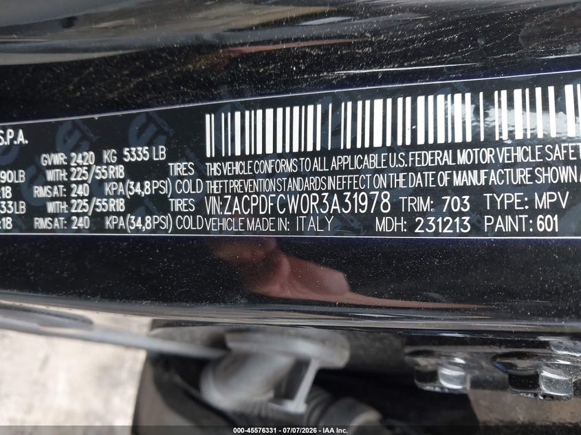 2024 Dodge Hornet VIN ZACPDFCW0R3A31978 IAAI salvage auction — ALL OVER, Salvage Title, sold $2,800 on 2026-07-27 (photo 9)