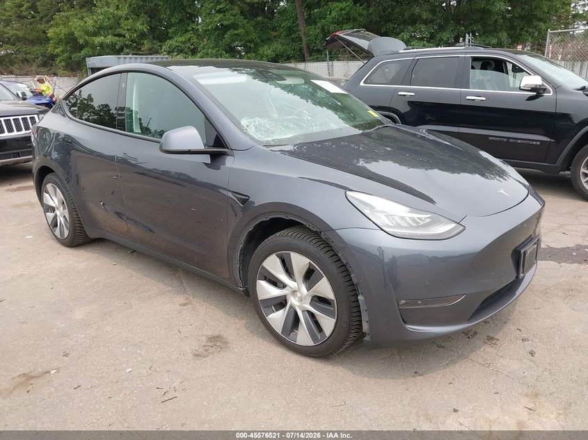 2021 Tesla Model y VIN 5YJYGAEE1MF292113 IAAI salvage auction — LEFT FRONT, Salvage Title, sold $8,500 on 2026-07-22 (photo 1)
