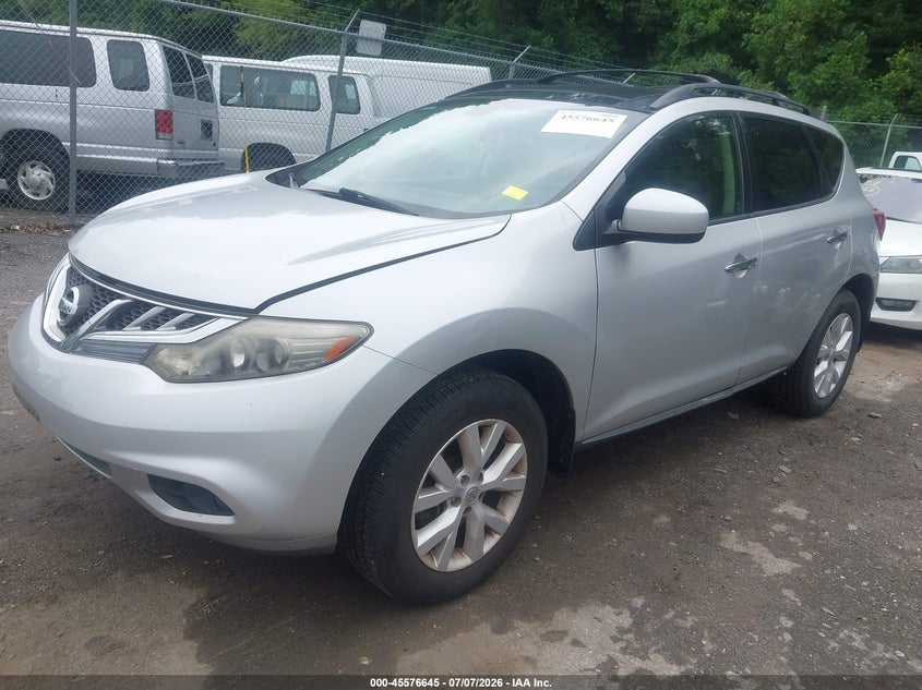 2012 Nissan Murano VIN JN8AZ1MWXCW230522 IAAI salvage auction — NORMAL WEAR, Clear (Maryland), sold $475 on 2026-07-28 (photo 2)