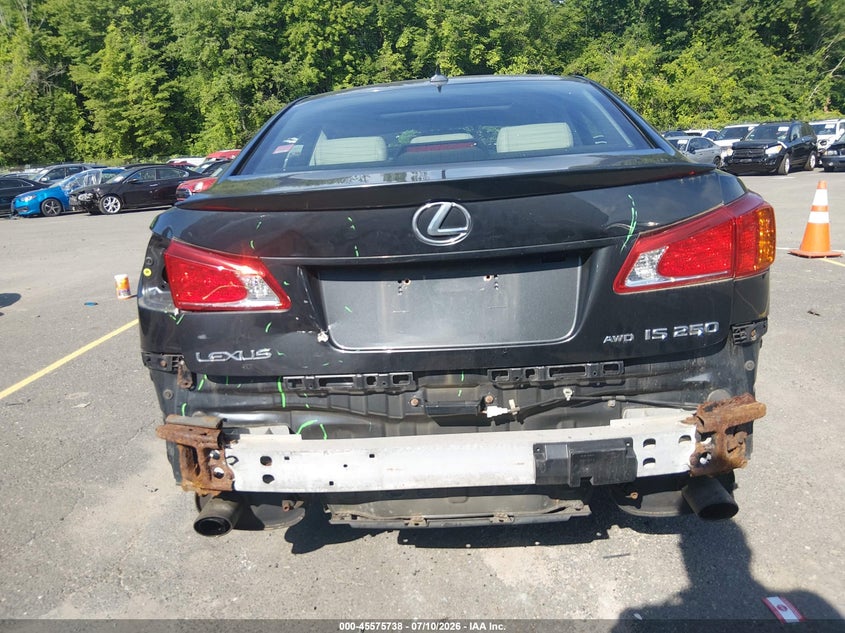 2009 Lexus Is 250 VIN JTHCK262092031907 IAAI salvage auction — REAR END, Salvage (Connecticut), sold $1,200 on 2026-07-16 (photo 6)