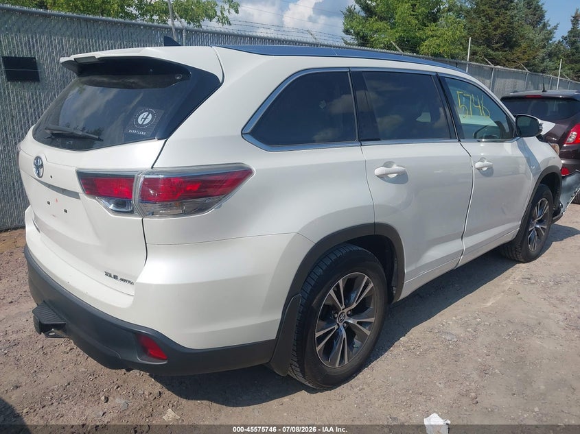2016 Toyota Highlander VIN 5TDJKRFHXGS506734 IAAI salvage auction — FRONT END, Salvage Title, sold $5,600 on 2026-07-27 (photo 4)