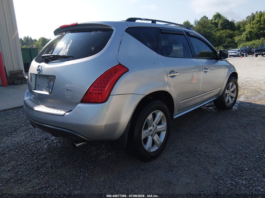 2006 Nissan Murano VIN JN8AZ08T26W403724 IAAI salvage auction — NORMAL WEAR, Clear (Alabama), sold $25 on 2026-07-20 (photo 4)