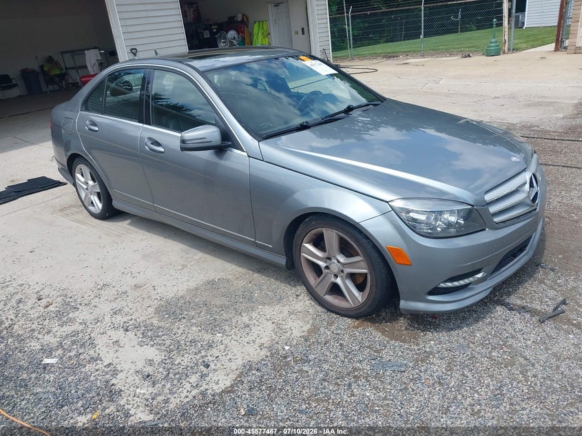 2011 Mercedes-benz C class VIN WDDGF8BB4BR152250 IAAI salvage auction — WATER/FLOOD, Salvage (Ohio), sold $300 on 2026-08-05 (photo 1)