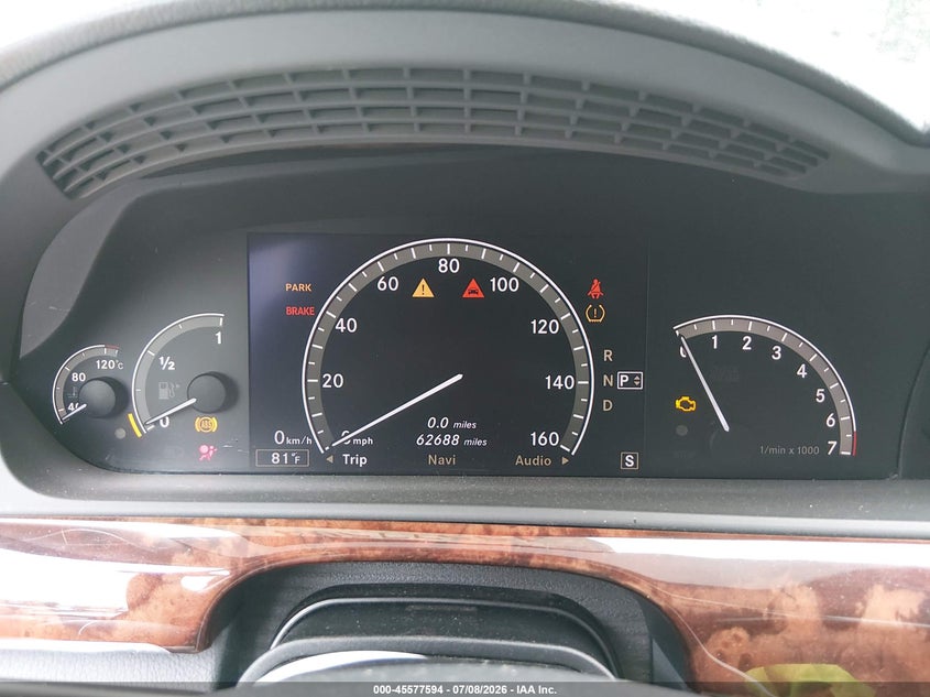 2007 Mercedes-benz S class VIN WDDNG71X97A043221 IAAI salvage auction — FRONT & REAR, Salvage - Greater Than 75% (Maryland), sold $1,325 on 2026-07-30 (photo 7)