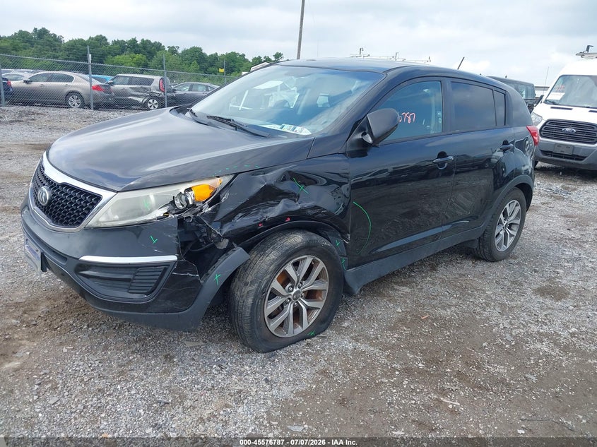 2014 Kia Sportage VIN KNDPB3AC2E7662325 IAAI salvage auction — LEFT FRONT, Salvage (Pennsylvania), sold $1,400 on 2026-07-29 (photo 2)