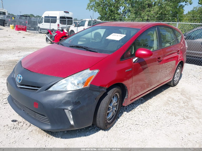 2013 Toyota Prius v VIN JTDZN3EU0D3280335 IAAI salvage auction — NORMAL WEAR, Clear (Indiana), sold $725 on 2026-07-28 (photo 2)