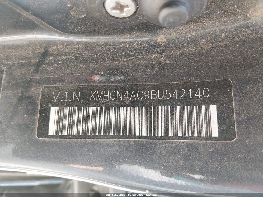 2011 Hyundai Accent VIN KMHCN4AC9BU542140 IAAI salvage auction — NORMAL WEAR, Original (Texas), sold $25 on 2026-07-28 (photo 9)