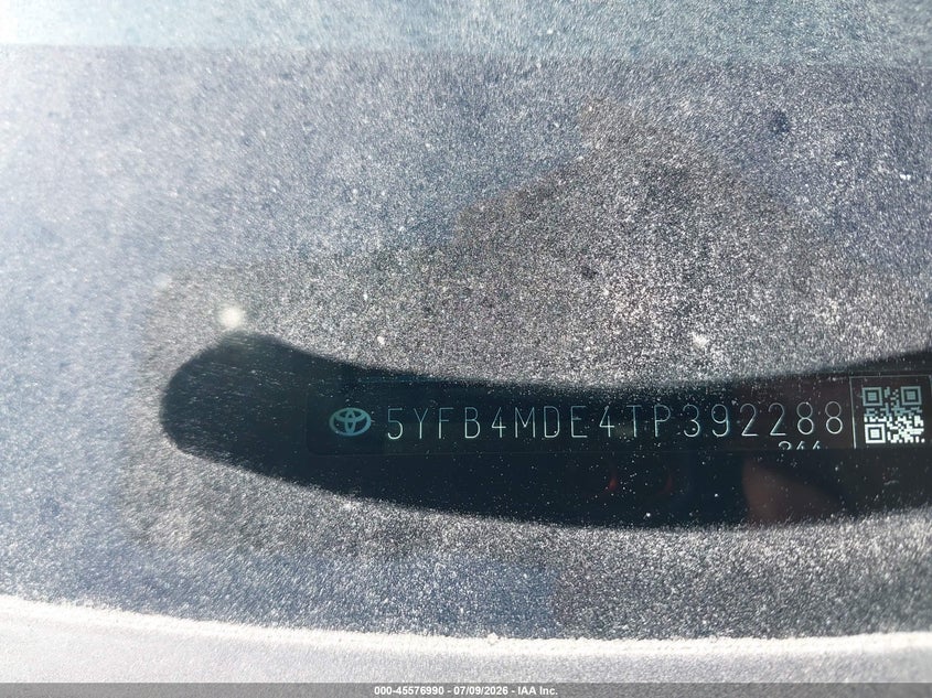 2026 Toyota Corolla VIN 5YFB4MDE4TP392288 IAAI salvage auction — RIGHT SIDE, Certificate Of Destruction (Florida), sold $4,050 on 2026-07-14 (photo 9)