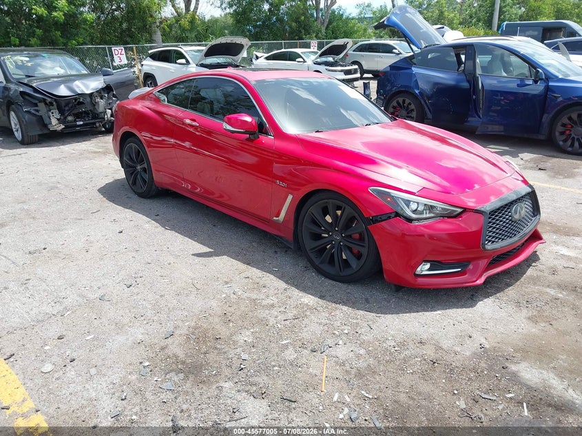 2018 Infiniti Q60 VIN JN1FV7EL0JM631447 IAAI salvage auction — LEFT FRONT, Rebuildable (Florida), sold $4,500 on 2026-07-29 (photo 1)