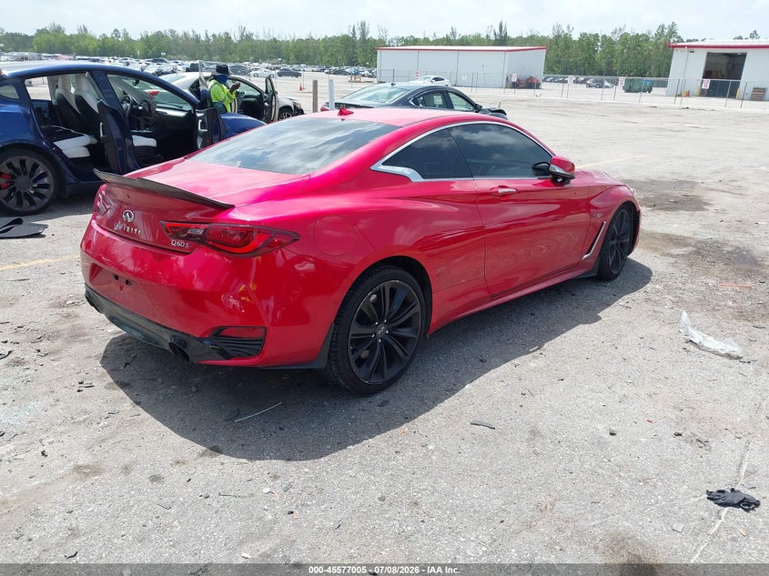 2018 Infiniti Q60 VIN JN1FV7EL0JM631447 IAAI salvage auction — LEFT FRONT, Rebuildable (Florida), sold $4,500 on 2026-07-29 (photo 4)