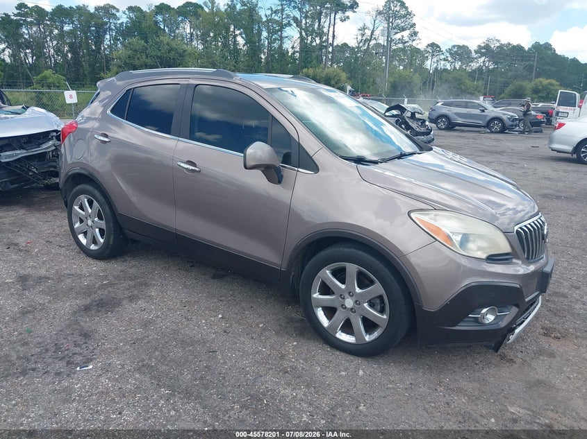 2013 Buick Encore VIN KL4CJDSB5DB144602 IAAI salvage auction — LEFT FRONT, Rebuildable (Florida), sold $350 on 2026-07-28 (photo 1)