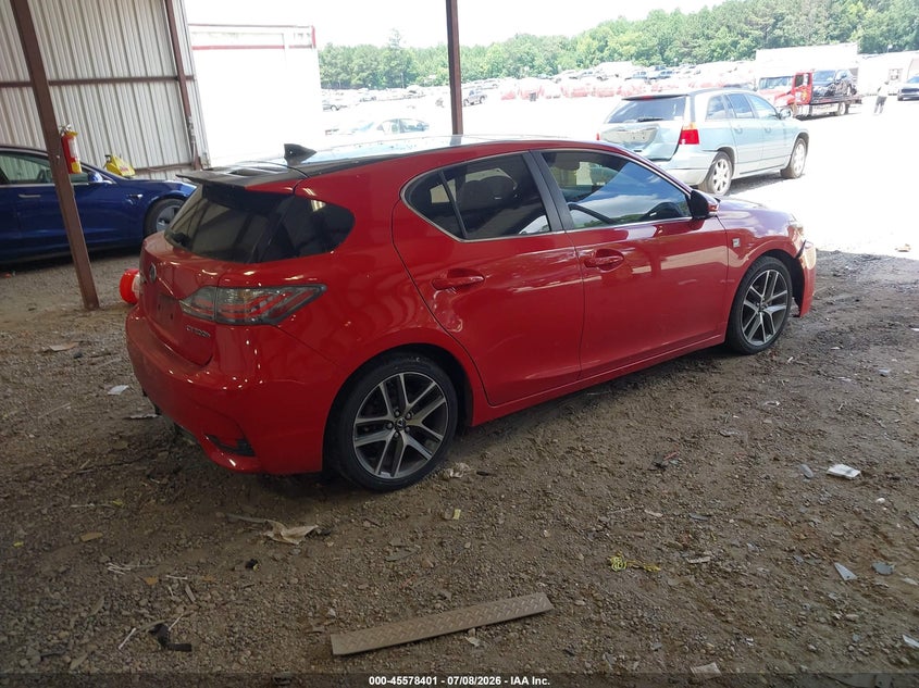 2014 Lexus Ct 200h VIN JTHKD5BH5E2193222 IAAI salvage auction — FRONT END, Clear (Alabama), sold $3,200 on 2026-07-24 (photo 4)