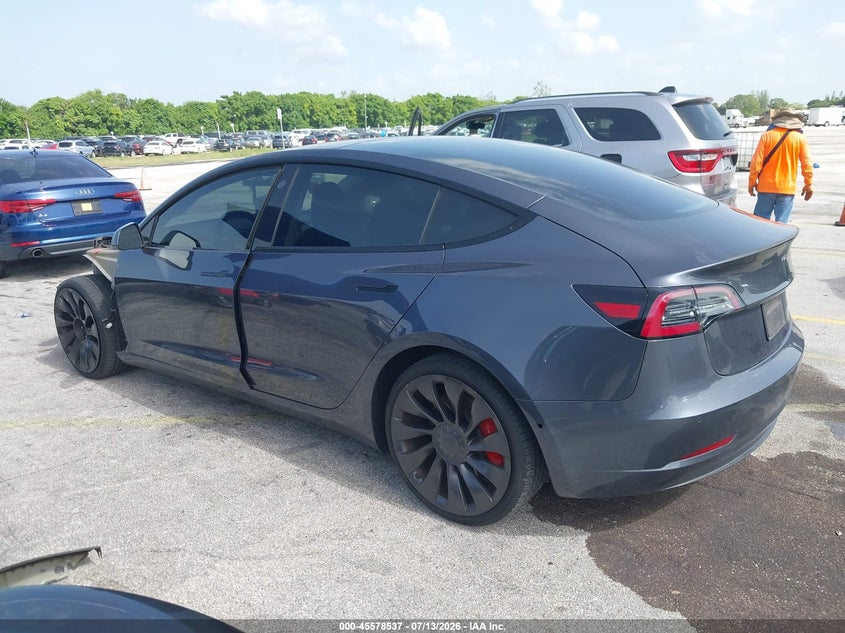 2022 Tesla Model 3 VIN 5YJ3E1EC0NF193895 IAAI salvage auction — LEFT FRONT, Rebuildable (Florida), sold $8,000 on 2026-07-30 (photo 3)