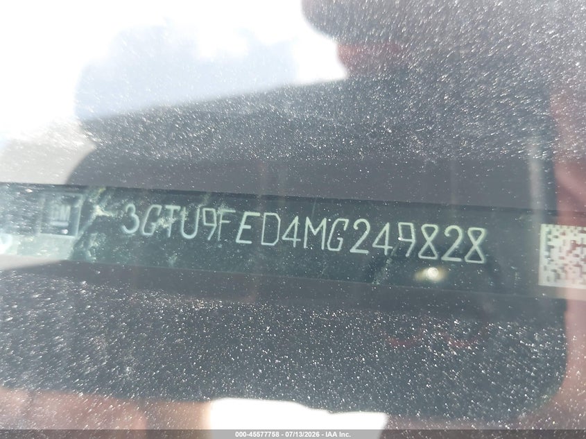 2021 Gmc SIERRA VIN 3GTU9FED4MG249828 IAAI salvage auction — THEFT, Original (Texas), sold $24,000 on 2026-07-25 (photo 9)
