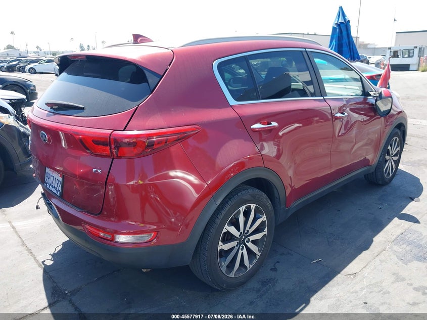 2017 Kia Sportage VIN KNDPNCAC9H7053499 IAAI salvage auction — REAR END, Salvage Certificate (California), sold $3,000 on 2026-07-19 (photo 4)