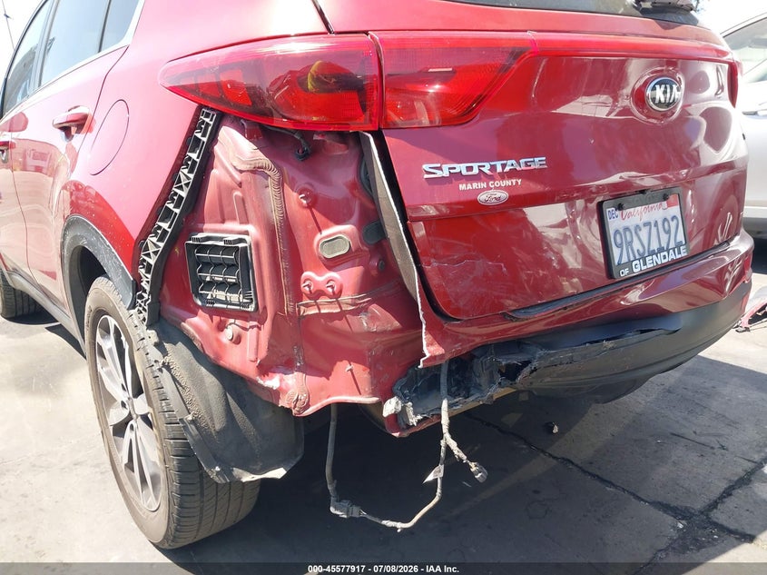 2017 Kia Sportage VIN KNDPNCAC9H7053499 IAAI salvage auction — REAR END, Salvage Certificate (California), sold $3,000 on 2026-07-19 (photo 6)