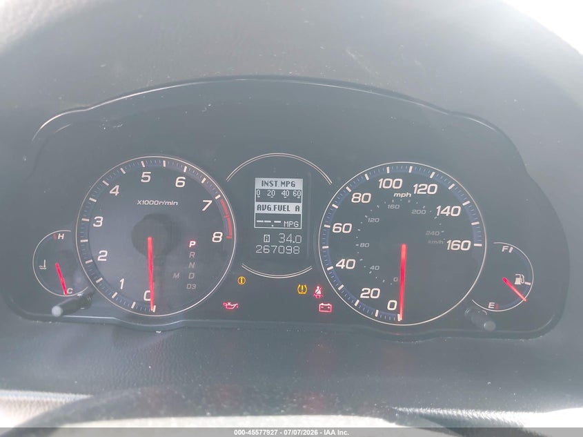 2007 Acura Tsx VIN JH4CL96837C008414 IAAI salvage auction — UNKNOWN, Clear - Dealer Only (California), sold $850 on 2026-07-15 (photo 7)