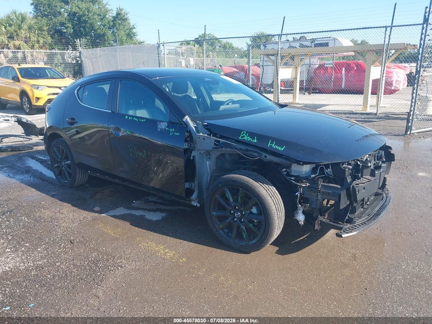 2025 Mazda 3 VIN JM1BPAKM5S1791584 IAAI salvage auction — FRONT END, Salvage Title, sold $5,800 on 2026-08-02 (photo 1)