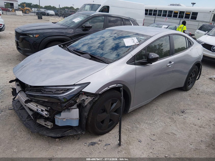 2024 Toyota Prius VIN JTDACAAU4R3026695 IAAI salvage auction — FRONT & REAR, Clear (Illinois), sold $7,850 on 2026-08-18 (photo 2)