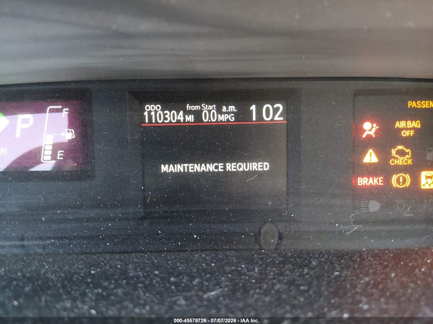 2015 Toyota Prius c VIN JTDKDTB30F1100673 IAAI salvage auction — LEFT & RIGHT, Salvage (Pennsylvania), sold $950 on 2026-07-31 (photo 7)