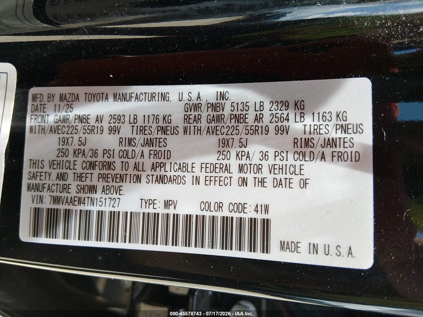 2026 Mazda Cx-50 VIN 7MMVAAEW4TN151727 IAAI salvage auction — FRONT END, Salvage Title, sold $14,200 on 2026-07-28 (photo 9)