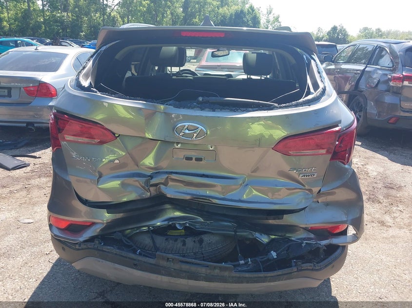 2018 Hyundai Santa fe VIN 5XYZUDLBXJG561110 IAAI salvage auction — REAR END, Salvage (Ohio), sold $3,250 on 2026-07-31 (photo 6)