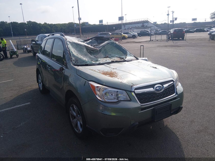 2015 Subaru Forester VIN JF2SJABC7FH484098 IAAI salvage auction — STORM DAMAGE, Clear (Pennsylvania), sold $25 on 2026-07-20 (photo 1)